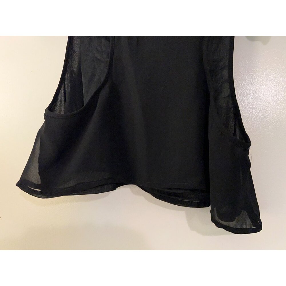 Ruffle Lightweight Blouse~ Women’s~ Chiffon Tank Top Coquette Y2K Size L - Picture 6 of 12